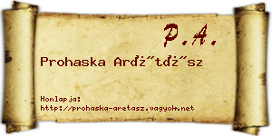 Prohaska Arétász névjegykártya